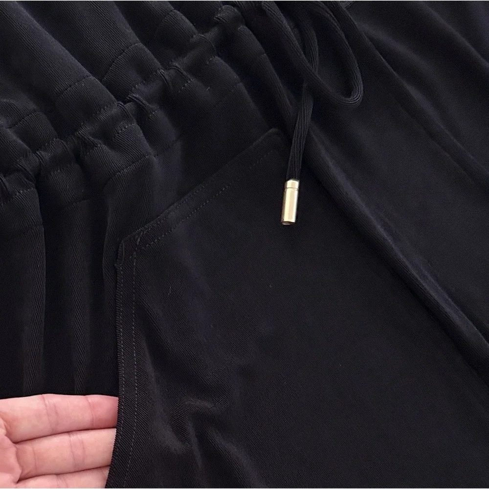 Chico's Travelers Women's XL Black Size 3 Open Front Drawstring Cardigan NWOT